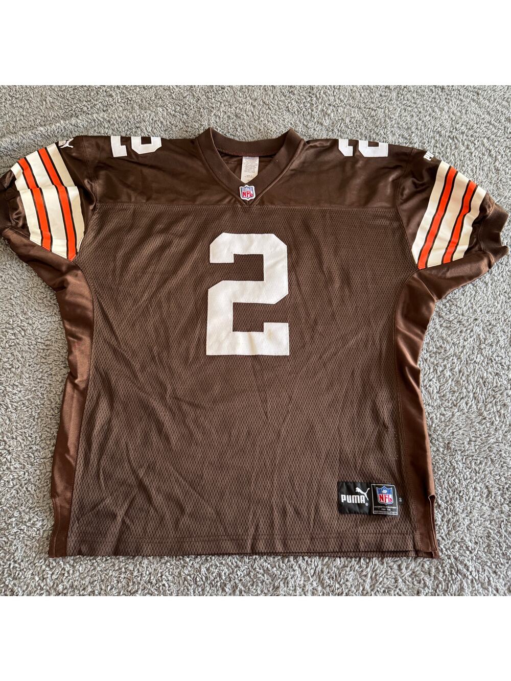 Autographed 1999 Puma Tim Couch NFL Cleveland Browns Home Jersey 50 Medium Rare
